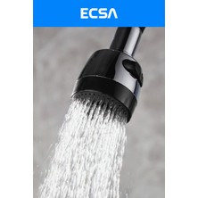 ECSA Krom Lüx Siyah Armut Borulu Mutfak Evye Bataryası Silikon Borulu
