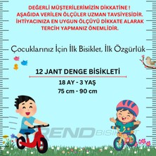 Trendbisiklet Retro Classic, Vintage Denge Bisikleti, 12 jant, İlk Bisiklet, Hasır Sepet, Deri Elcik