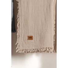 Kanz Bebek 2 Kat  Pamuk Müslin Örtüsü 100X120 - Kahve