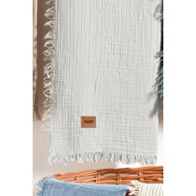 Bebek 2 Kat %100 Pamuk Müslin Örtüsü 100X120 - Taş