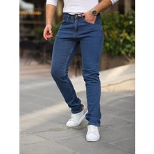 Erkek Yüksel Bel Bol Kesim Boru Paça Kot Pantolon Regular Fit Jean