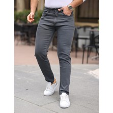 Erkek Yüksel Bel Bol Kesim Boru Paça Kot Pantolon Regular Fit Jean