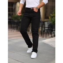 Erkek Yüksel Bel Bol Kesim Boru Paça Kot Pantolon Regular Fit Jean