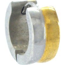 Bz Altın Kaplama Çift Renk Halka Küpe UNK-710