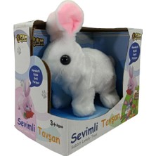 Can Oyuncak 7151 Sesli Hareketli Sevimli Tavşan Peluş 17 cm