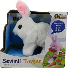 Can Oyuncak 7151 Sesli Hareketli Sevimli Tavşan Peluş 17 cm