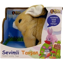 Can Oyuncak 7151 Sesli Hareketli Sevimli Tavşan Peluş 17 cm