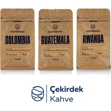 Montebean 3'lü Çekirdek Kahve Tanışma Paketi - Kolombiya - Guatemala - Rwanda