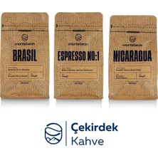 Montebean 3'lü Çekirdek Kahve Tanışma Paketi / Brezilya - Espresso No:1 - Nikaragua