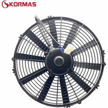 Kormas 12V Fan Motoru Emici Aksiyel 14 " (Büyük Motorlu) (Dış Çap 387 Mm)