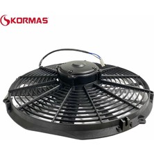 Kormas 12V Fan Motoru Emici Aksiyel 14 " (Büyük Motorlu) (Dış Çap 387 Mm)