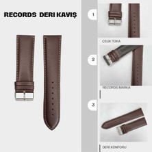 RC3001S Records Deri Kayış - D.brown - 24MM
