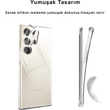 Samsung Galaxy S25 Ultra ile Uyumlu Kılıf Şeffaf Kamera Korumalı Esnek Silikon Telefon Kılıfı Kapak