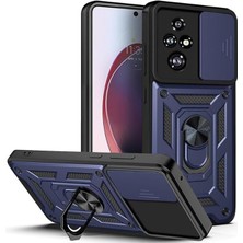 Coolacs Honor 200 Pro ile Uyumlu Kılıf Magnetik Standlı Kamera Korumalı Sürgülü Kapak