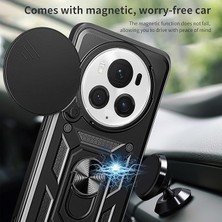 Coolacs Honor Magic 6 Pro ile Uyumlu Kılıf Magnetik Standlı Kamera Korumalı Sürgülü Kapak