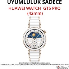 Novstrap Huawei Watch Gt5 Pro 42MM ile Uyumlu Ekran Koruyucu Temperli Cam Kolay Uygulama Aparatlı