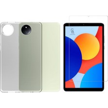 Coolacs Xiaomi Redmi Pad Se 8.7 Inç ile Uyumlu Şeffaf Esnek Silikon Tablet Kılıfı Ekran Koruyucu ve Kalem