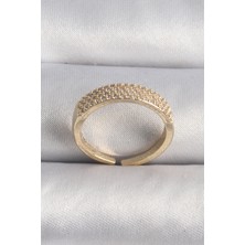 Clariss Pirinç Gold Renk Zirkon Taşlı Vıp Seri Kadın Yüzük