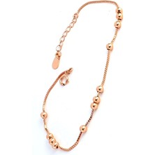 Ose Shop Italyan 925AYAR Gümüş Üzerine Rose Altın Kaplama Trend Zincir Bileklik