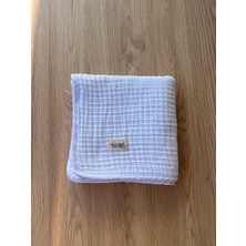 Platanus %100 Pamuk 4 Katlı Beyaz Çok Amaçlı Müslin Örtü (80X80)