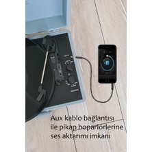 *ücretsiz Kargo Record Master ST14012 Pudra Mavi Retro Pikap Bluetooth ve Şarj Özellikli Retro Pikap 33, 45, 78 Devir