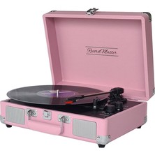 *ücretsiz Kargo Record Master ST14012 Pembe Retro Pikap Bluetooth ve Şarj Özellikli Retro Pikap 33, 45, 78 Devir