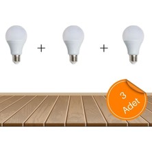 Nefiz Home LED Ampul Beyaz Renk 9 Watt Tasarruflu 3'lü Paket