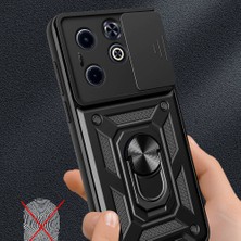 Roketcim Infinix Smart 8 Kılıf Magnetik Standlı Kamera Korumalı Sürgülü Vega Kapak