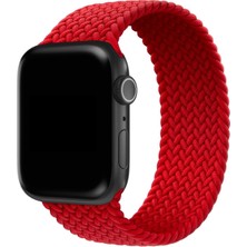 Apple Watch Uyumlu Örgülü Silikon Kordon - Kırmızı - 42/44 - M/l