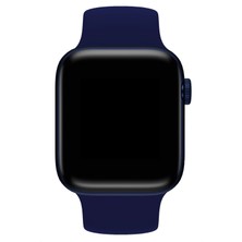 Oso Kordon Apple Watch Uyumlu Solo Silikon Kordon - Lacivert - 42/44 - M/l