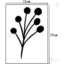 Piktura Kır Çiçeği, Floral, Botanik, Yaprak Minimalist Stencil Şablon 3lü Seri No.5