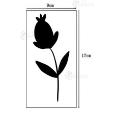 Piktura Kır Çiçeği, Floral, Botanik, Yaprak Minimalist Stencil Şablon 3lü Seri No.5