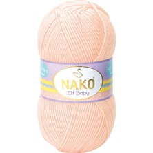 Nako 1 Adet Elite Baby El Örgü Ipi Tüylenmeyen Bebek Yünü Soft Şeftali 3701