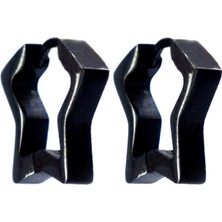 Bz 316L Çelik Siyah Yıldız Desenli Küpe UNK-663