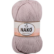 Nako 1 Adet Süper Inci El Örgü Ipi 100 gr Pembeli Gri 3079