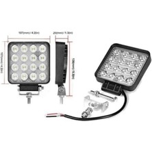 Hsgl Beyaz Işık Sis Güçlü Far Lambası 16 LED Kare 10 30V 48 Watt Off Road