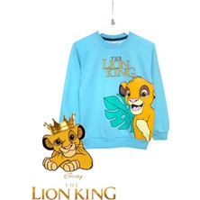 Little Tortoise Erkek Çocuk Aslan Kral Simba Baskılı Şardonlu Sweatshirt Eşofman Takımı