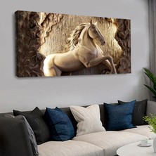Zevahir Mobilya Dekorasyon 120 X 60 Cm Kanvas Yontma At Tablo