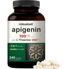 Naturebell Apigenin 100mg With L-Theanine, 240 Capsules (50mg Apigenin Per Capsule) – Extra Strength Sleep & Relaxation.