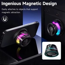 Magsafe Uyumlu Taşınabilir Bluetooth Hoparlör Rgb Işıklı 5.3 Bluetooth Telefon Tutuculu Mini Speaker