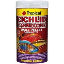 Tropical Cichlid Carnıvore Pellet Etobur Cichlid Balıkları Için Renklendirici Balık Yemi Small 1000 ml 360 gr