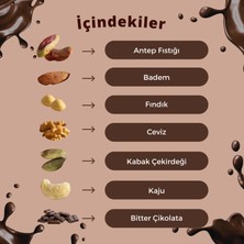 Mary&Shevkey Kuvertür Çikolata %58 Kakao Badem Kaju Ceviz Fındık Antep Fıstığı Kabak Çekirdeği İçeren Çikolata