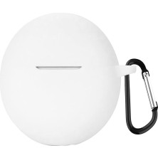 Oppo Enco Buds 2 Için Kılıf Mat Silikon Beyaz [enco Buds 2 ile Uyumlu Kılıf - Beyaz]