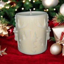 Nur Değirmenci Gallery ND Candle El Yapımı Yılbaşı Temalı Geyik Motifli Soya Mumu
