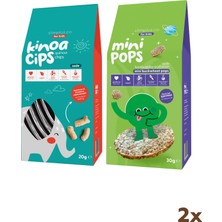 Slimplus 20G Sade Kinoa Cipsi For Kids Tatlı Fil ve 30G Mini Pops Karabuğday Patlakları