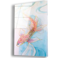 Zevahir Mobilya Dekorasyon Kırılmaz Cam Kolaj Çizim Balık Tablo