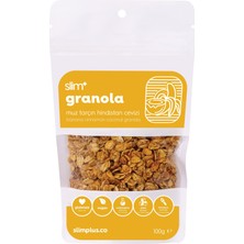 Slimplus 3 Paket Muz Tarçın Hindistan Cevizi Glutensiz Ilave Şekersiz Vegan 100 gr Granola ve 500 gr Yulaf Ezmesi Paketi