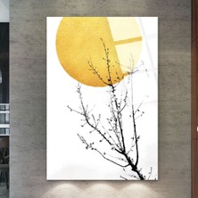 Zevahir Mobilya Dekorasyon Kırılmaz Cam Kolaj Çizim Ay Tablo