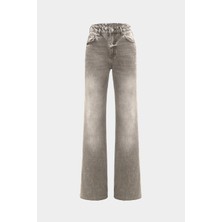 High Waist Wed Leg Kar Yıkama Geniş Paça Dikişsiz Jean