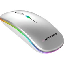 Kablosuz Mouse Bluetooth – Şarjlı, Type-C, Ergonomik, 500 Mah, 800/1200/1600 Dpı, LED Işık